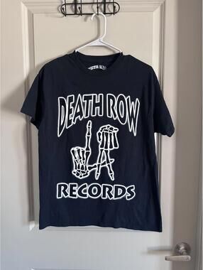 Death Row Records LA Hands Black Graphic T-Shirt Music Tee Size Medium